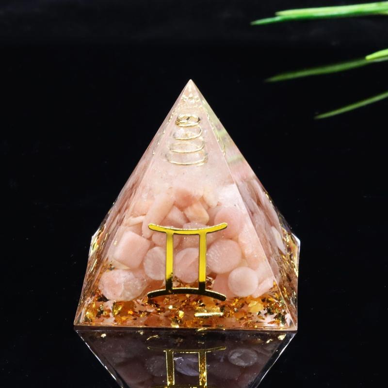 1pc Healing Crystals 12 Constellations Orgone Pyramid for Zodiac Signs