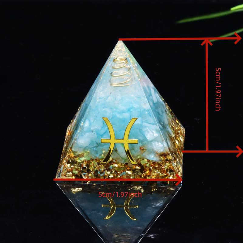 1pc Healing Crystals 12 Constellations Orgone Pyramid for Zodiac Signs