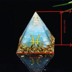 1pc Healing Crystals 12 Constellations Orgone Pyramid for Zodiac Signs