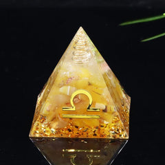 1pc Healing Crystals 12 Constellations Orgone Pyramid for Zodiac Signs