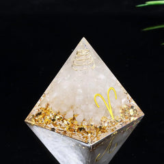 1pc Healing Crystals 12 Constellations Orgone Pyramid for Zodiac Signs