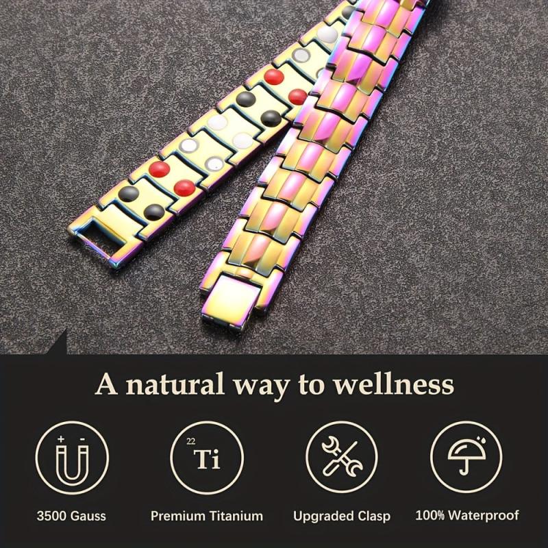 Titanium Magnetic Bracelet Double Raw Magnetic Adjustable Men's Jewelry
