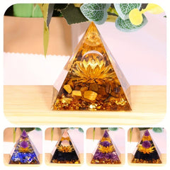 Crystal Stone Pyramid Healing Crystal Orgonite Pyramid For Relieve Stress