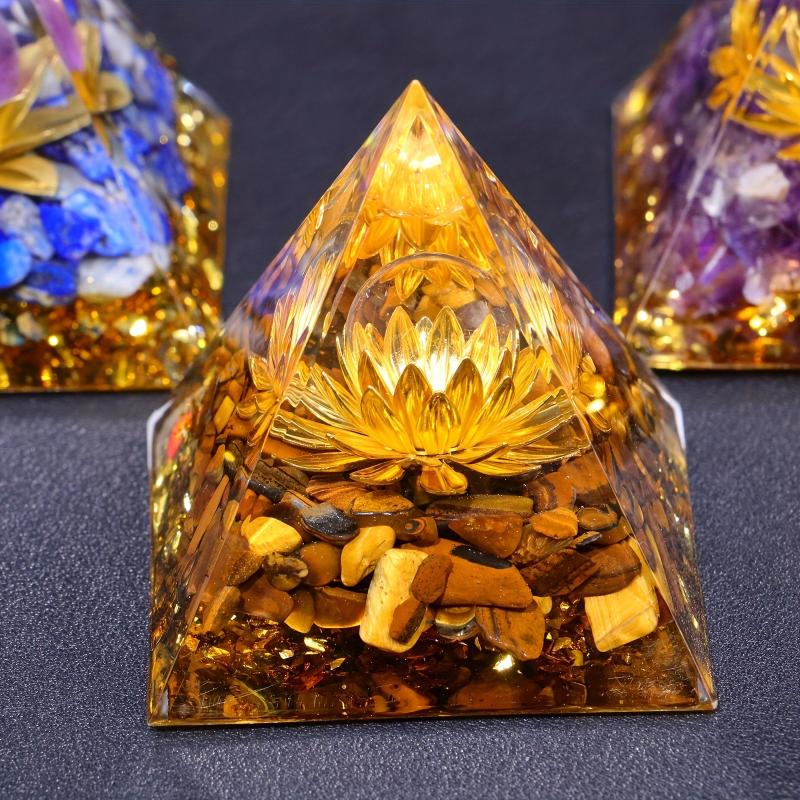 Crystal Stone Pyramid Healing Crystal Orgonite Pyramid For Relieve Stress
