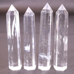 Clear Smelt Quartz Point Polished Chunks Crystal Grid