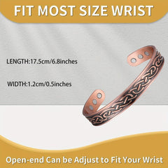 Copper Magnetic Cuff Bracelet Balance Sleep Copper Jewelry Gift