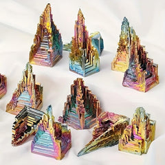 Rainbow Bismuth Tower Crystal Pyramid Meditation Tool