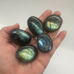 Labradorite Palm Stone Healing Crystal for Stress Relief
