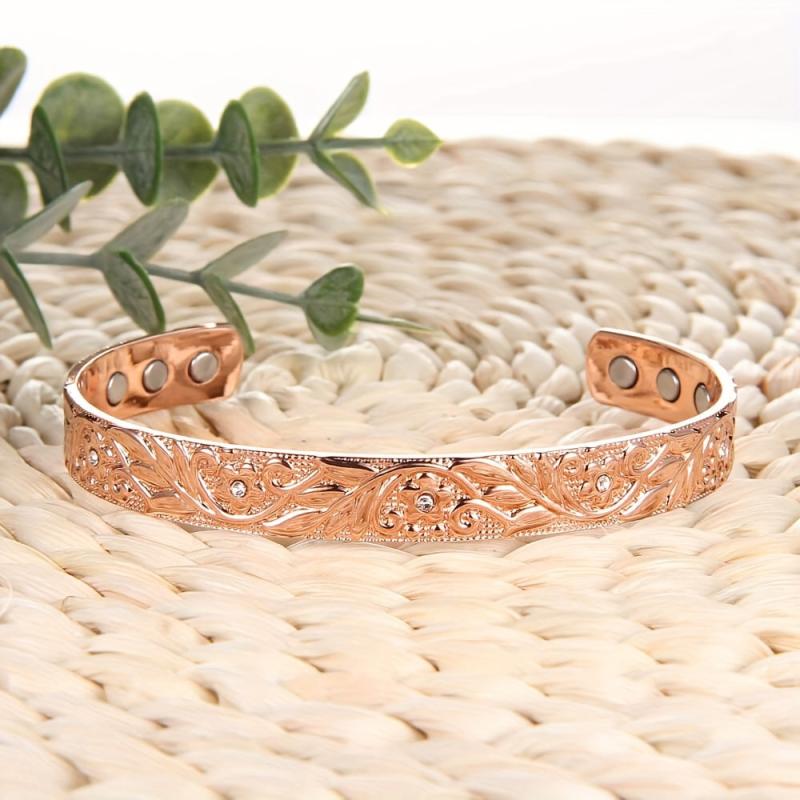 Pure Copper Magnetic Bracelet for Women Crystal Mother's Jewelry Gift