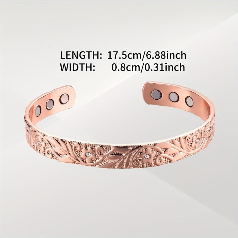 Pure Copper Magnetic Bracelet for Women Crystal Mother's Jewelry Gift