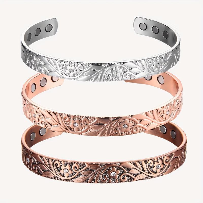 Pure Copper Magnetic Bracelet for Women Crystal Mother's Jewelry Gift