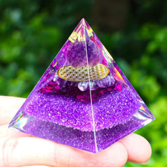 Amethyst Pyramid Energy Generator Chakra Meditation Healing Crystals