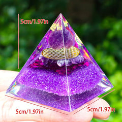Amethyst Pyramid Energy Generator Chakra Meditation Healing Crystals