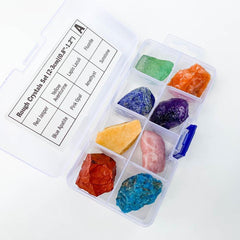 Chakra Healing Stones Set Large Size Rare Crystals Gemstone Collection Box