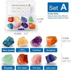 Chakra Healing Stones Set Large Size Rare Crystals Gemstone Collection Box