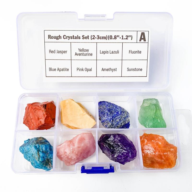 Chakra Healing Stones Set Large Size Rare Crystals Gemstone Collection Box