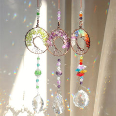 3pcs Tree Of Life Sun Catcher Crystals Hanging Indoor Window Car Charms