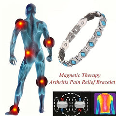 Stainless Steel Natural Turquoise Magnetic Bracelet 3500 Gauss