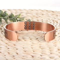 Pure Copper Magnetic Bracelet Life Of The Tree Carving Cuff Bangle