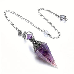 Natural Healing Crystal Dowsing Pendulum Reiki Gemstone Chips Orgone Pendulum