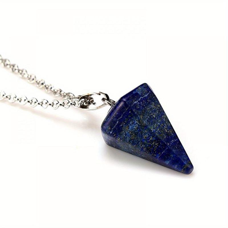 Hexagon Cone Crystal Necklace Reiki Chakra Pendulum