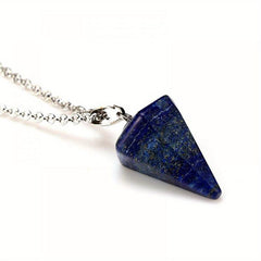 Hexagon Cone Crystal Necklace Reiki Chakra Pendulum