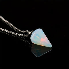 Hexagon Cone Crystal Necklace Reiki Chakra Pendulum