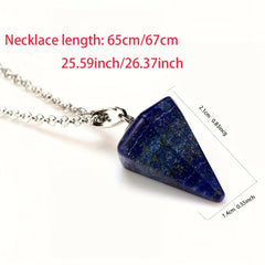 Hexagon Cone Crystal Necklace Reiki Chakra Pendulum