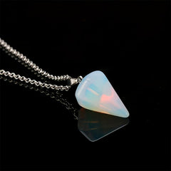 Hexagon Cone Crystal Necklace Reiki Chakra Pendulum