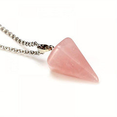 Hexagon Cone Crystal Necklace Reiki Chakra Pendulum