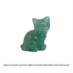3.0cm Healing Crystal Carved Sloping Cat Various Materials Crystal Carving