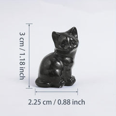 3.0cm Healing Crystal Carved Sloping Cat Various Materials Crystal Carving