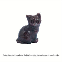 3.0cm Healing Crystal Carved Sloping Cat Various Materials Crystal Carving