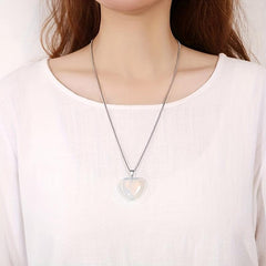 Heart Shaped Pink Crystal Pendant Necklace