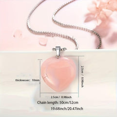 Heart Shaped Pink Crystal Pendant Necklace