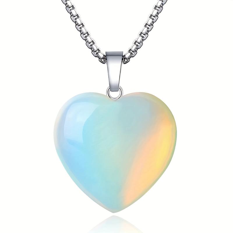 Heart Shaped Pink Crystal Pendant Necklace