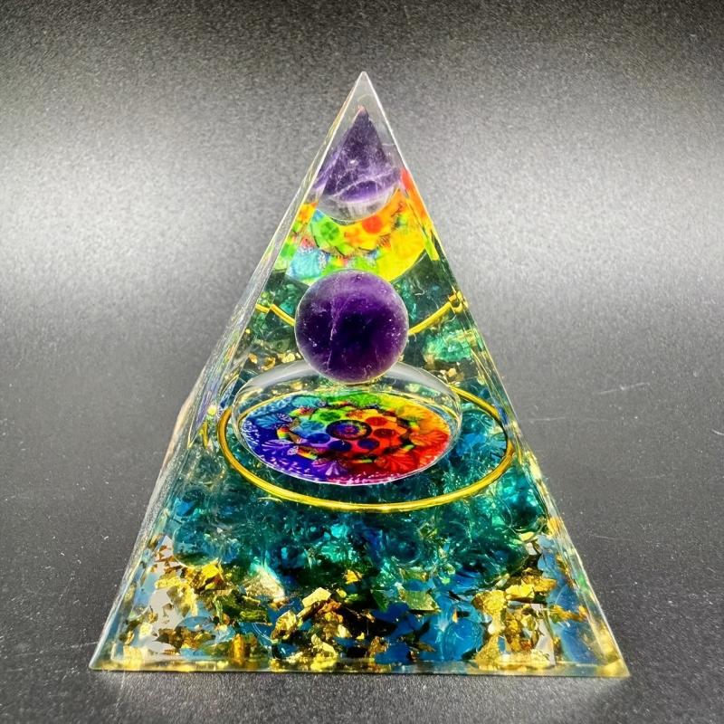 Orgon Pyramid Amethyst Protection Reiki Generator