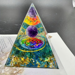 Orgon Pyramid Amethyst Protection Reiki Generator