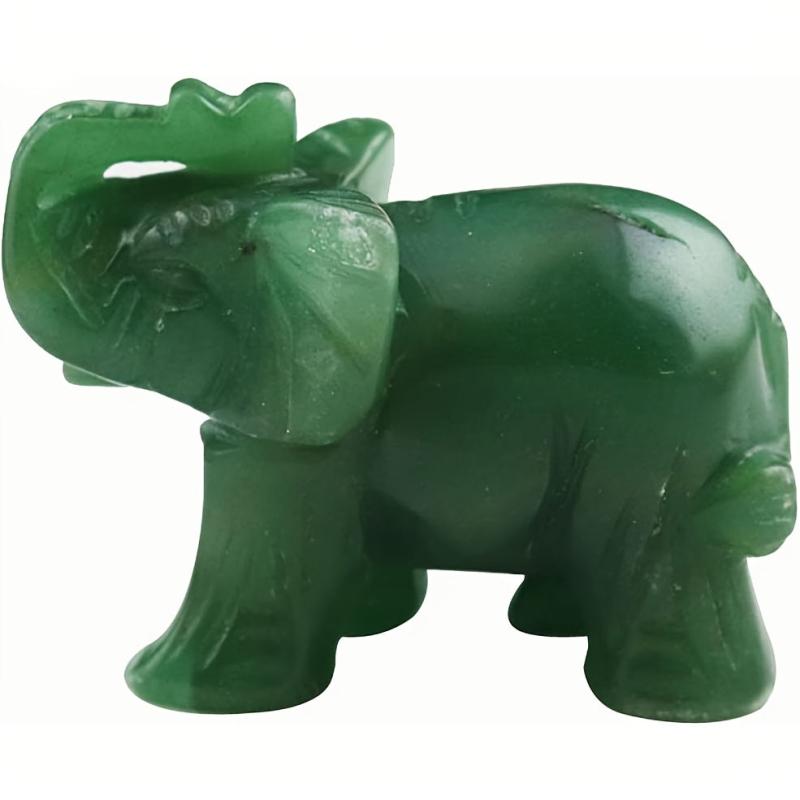 Green Aventurine Elephant Decor Set