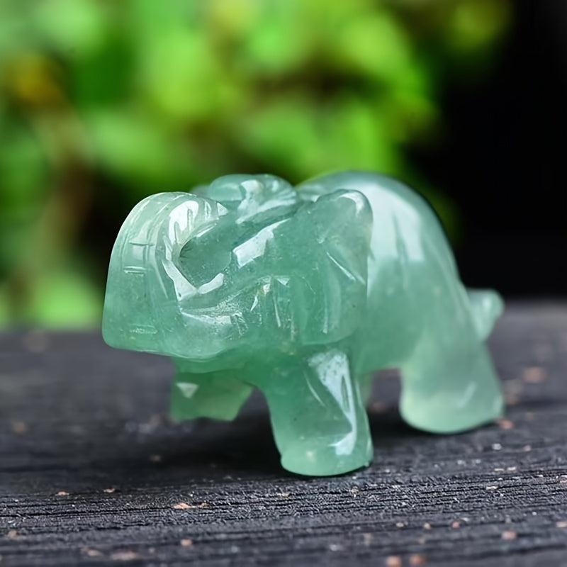 Green Aventurine Elephant Decor Set