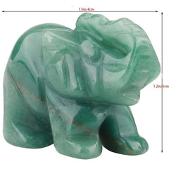 Green Aventurine Elephant Decor Set