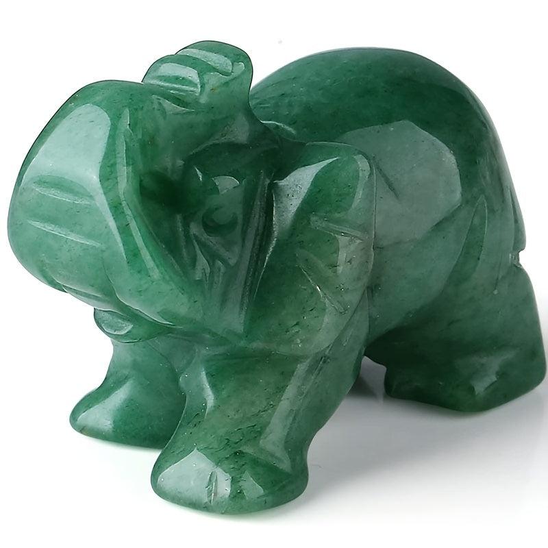 Green Aventurine Elephant Decor Set