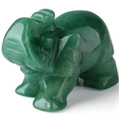 Green Aventurine Elephant Decor Set