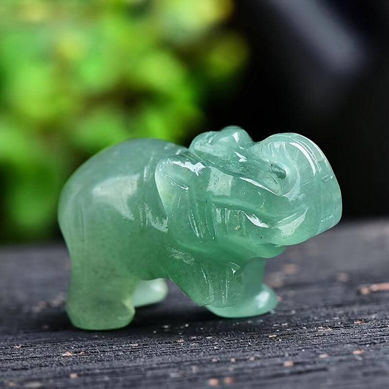 Green Aventurine Elephant Decor Set