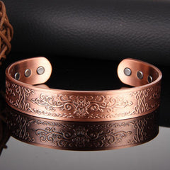 Copper Magnetic Bracelet Tree Of Love Cuff Bangle 6 Magnets Jewelry Gift