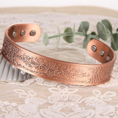 Copper Magnetic Bracelet Tree Of Love Cuff Bangle 6 Magnets Jewelry Gift