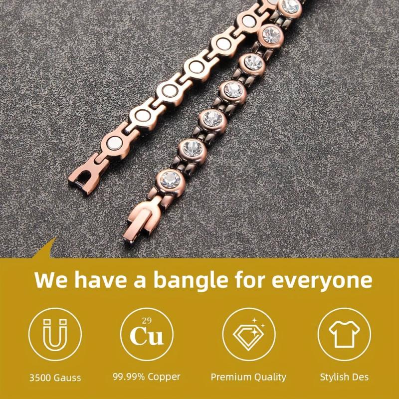 Magnetic Copper Anklet Bracelet 99.99% Pure Copper with Magnets for Feet Health