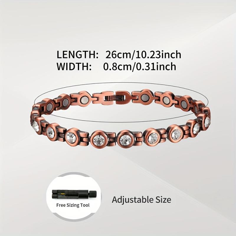 Magnetic Copper Anklet Bracelet 99.99% Pure Copper with Magnets for Feet Health
