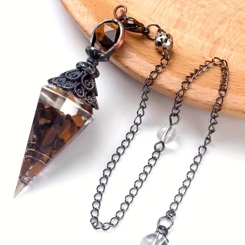 Resin Stone Pendulum Crystal Agate Hexagon Cone Pendant