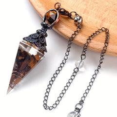Resin Stone Pendulum Crystal Agate Hexagon Cone Pendant